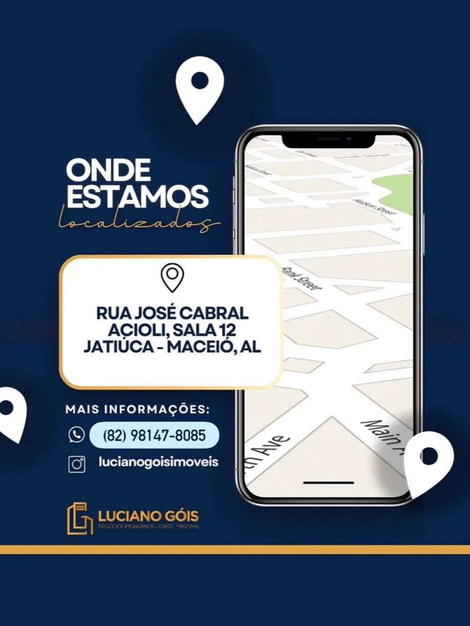 Onde estamos localizados: Rua José Cabral Acioli, sala 12, Jatiúca, Maceió/AL
